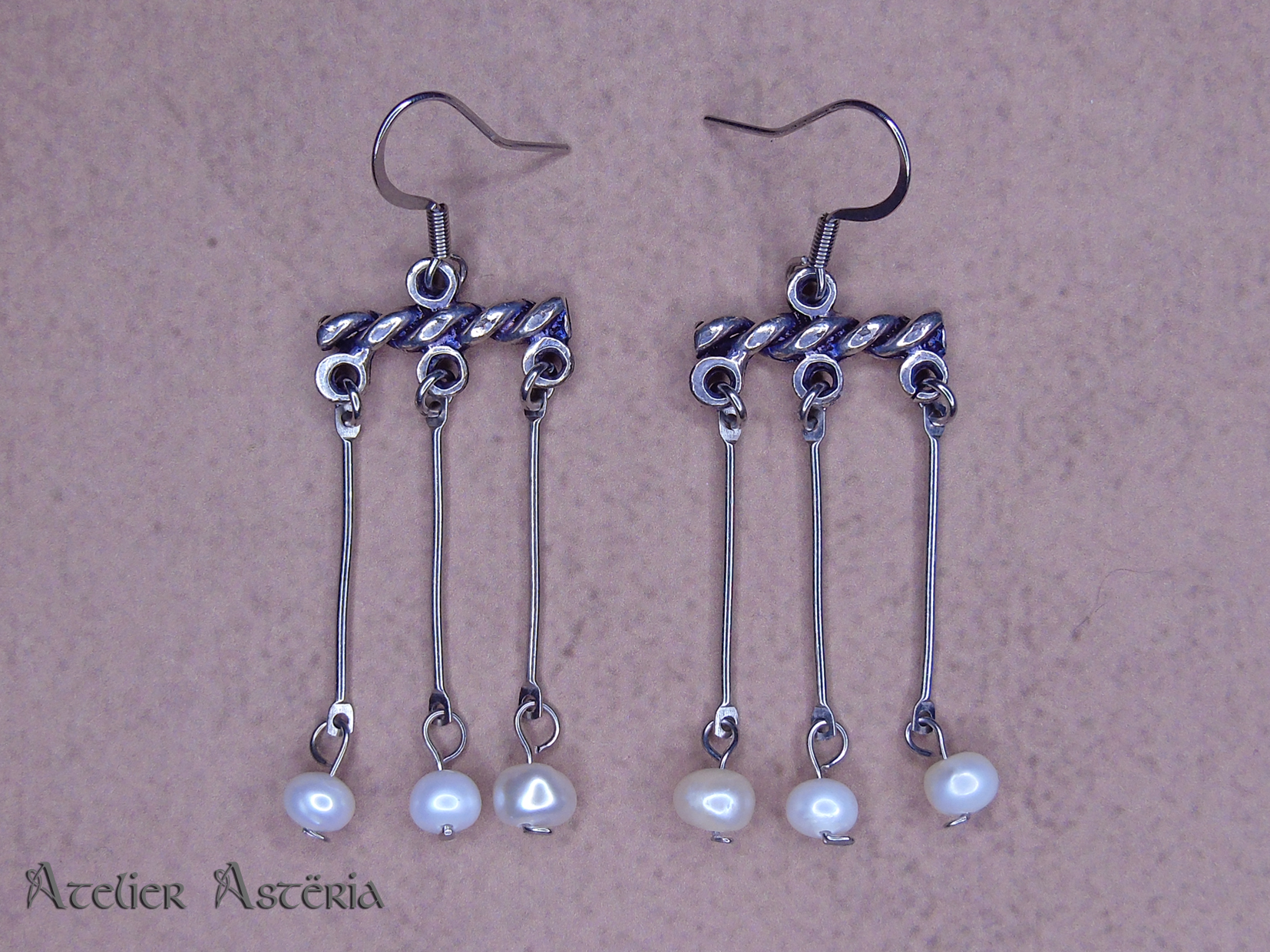 Amphitrite : boucles d’oreille en perles d’inspiration romaine – Image 2