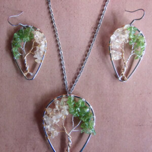 Philemon & Baucis : collier arbre pierres gemmes